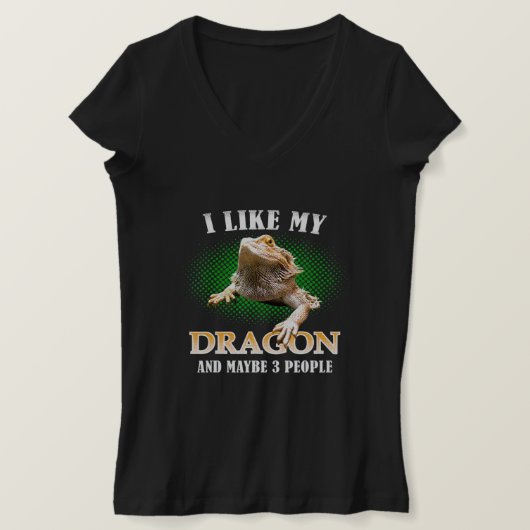 私は私の髭のドラゴンと3人トカゲが好き Tシャツ (デザイン正面)