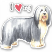 私は私の髭を持ったコリービニールのステッカーが大好き シール (正面)