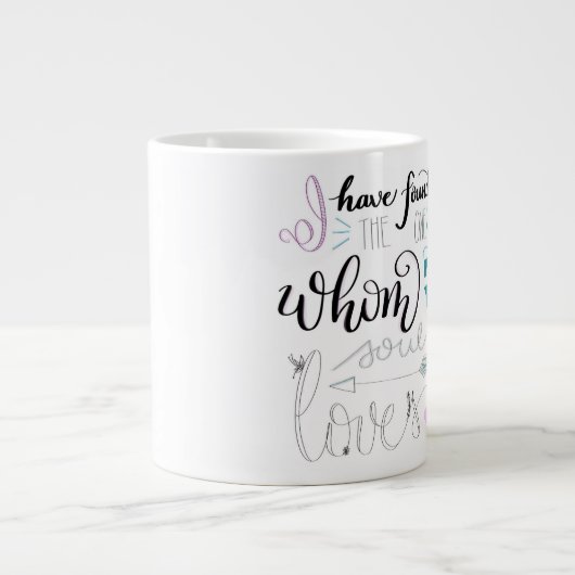 私は私の魂がマグカップを愛しているものを見つけた ジャンボコーヒーマグカップ (正面)