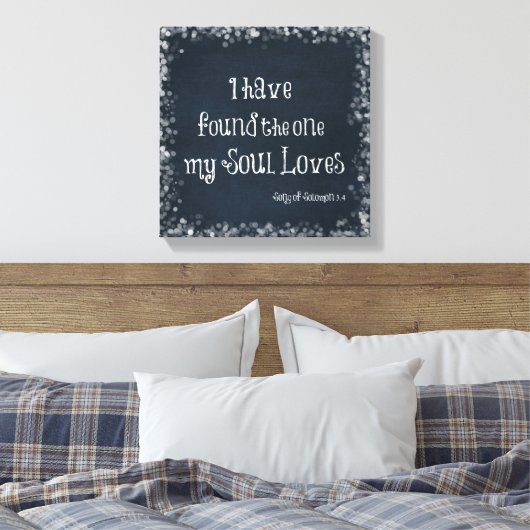 私は私の魂が聖書の聖句を愛しているのを見つけた キャンバスプリント (インサイチュ (寝室))
