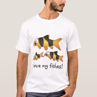 私は私の魚のTシャツ-クールなピエロのloach家族--を愛します Tシャツ