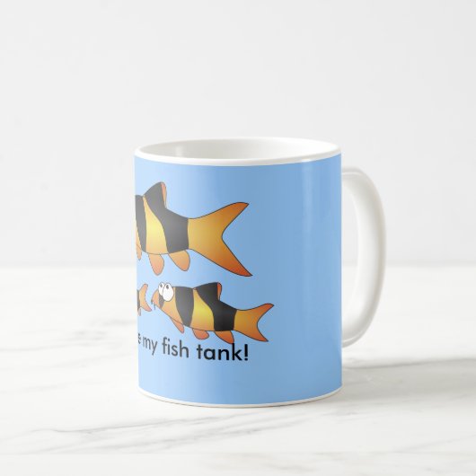私は私の魚飼育用の水槽のおもしろいなピエロのloachのマグを愛します コーヒーマグカップ (正面右)