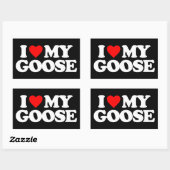 私は私の鵞鳥が大好き 長方形シール (シート)
