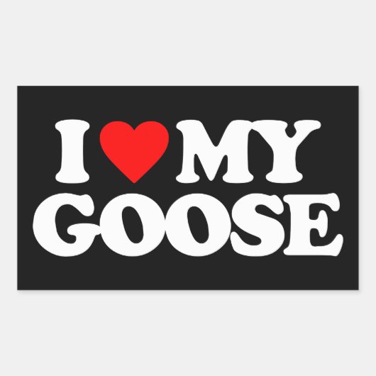 私は私の鵞鳥が大好き 長方形シール (正面)