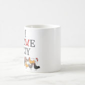 私は私の鶏のマグを愛します(左利きの) コーヒーマグカップ (中央)