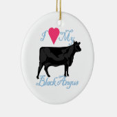 私は私の黒いアンガスを愛します セラミックオーナメント (右)