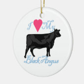 私は私の黒いアンガスを愛します セラミックオーナメント (左)