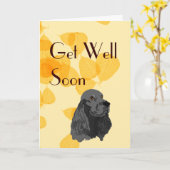 私は私の黒いコッカーが大好き カード (黄色い花)