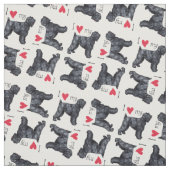 私は私の黒いテリアが大好ロシアのき ファブリック (見本)