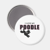 私は私の黒いプードルが大好き マグネット (正面/裏面)