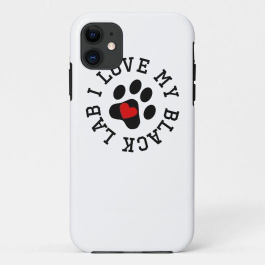 私は私の黒い実験室を愛します Case-Mate iPhoneケース (裏面)
