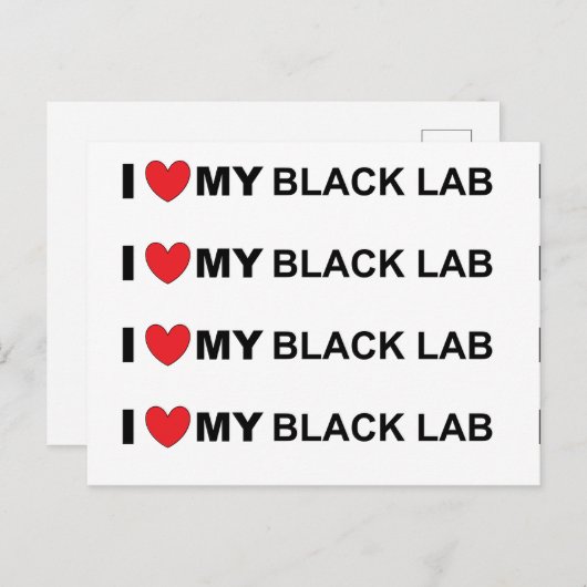 私は私の黒い研究室が大好き ポストカード (正面/裏面)