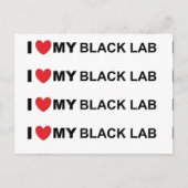 私は私の黒い研究室が大好き ポストカード (正面)