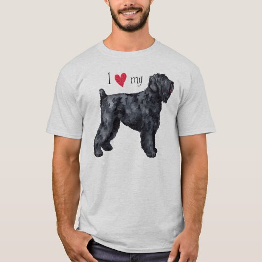 私は私の黒くロシアのなテリアを愛します Tシャツ (正面)