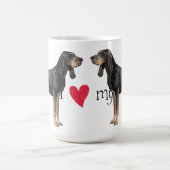 私は私の黒とタンの犬が大好き コーヒーマグカップ (中央)