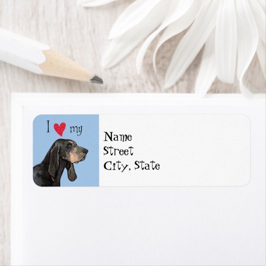 私は私の黒とタンの犬が大好き ラベル (インサイチュ)