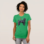 私は私の黒テリアロシアのTシャツが大好き Tシャツ (正面フル)