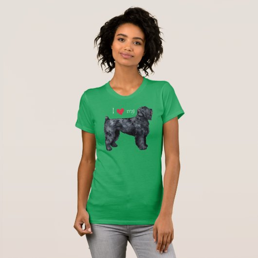 私は私の黒テリアロシアのTシャツが大好き Tシャツ (正面フル)