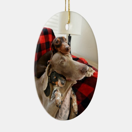 私は私の鼻からの私のつま先に愛します セラミックオーナメント (右)