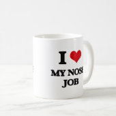私は私の鼻の整形手術を愛します コーヒーマグカップ (正面右)