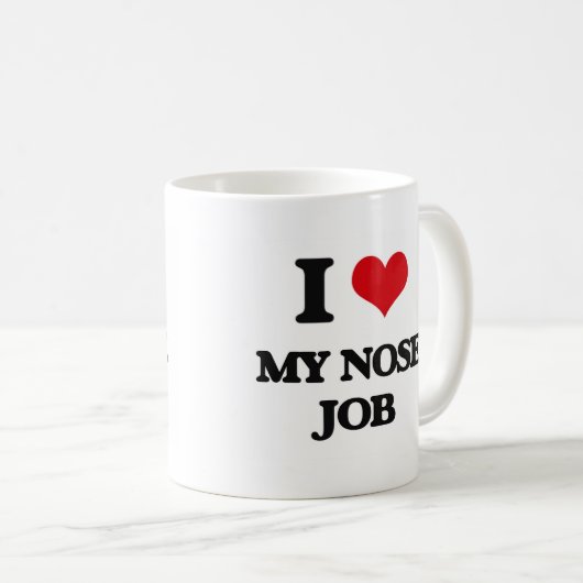 私は私の鼻の整形手術を愛します コーヒーマグカップ (正面右)