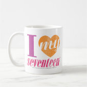 私は私の17オレンジを愛します コーヒーマグカップ (左)