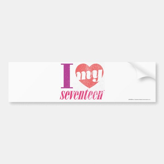 私は私の17ピンクを愛します バンパーステッカー (正面)