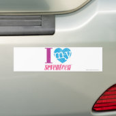 私は私の17水を愛します バンパーステッカー (車上)