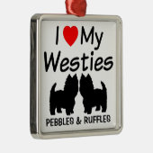 私は私の2つのウェスティードッグズオーナメント メタルオーナメント (右)