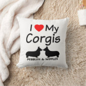 私は私の2つのコーギーが大好き クッション (ブランケット)