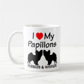 私は私の2つのパピヨン犬のマグが大好き マグカップ (左)