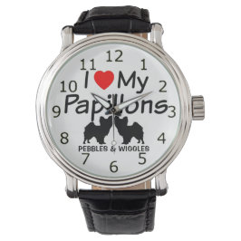 私は私の2つのパピヨン犬の腕時計が大好き 腕時計