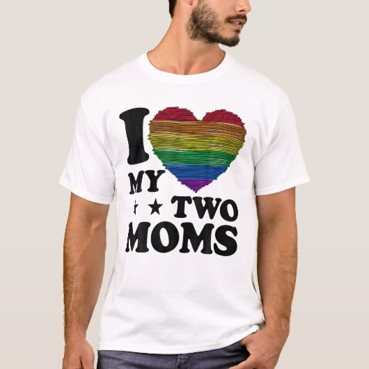 私は私の2つのママTee LGBTゲイレズビアンが大好き Tシャツ (正面)