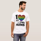 私は私の2つのママTee LGBTゲイレズビアンが大好き Tシャツ (正面フル)