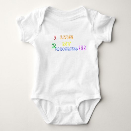 私は私の2つの母を愛!!! ベビーTシャツ (正面)