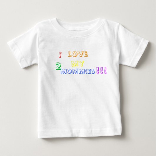 私は私の2つの母を愛!!! ベビーTシャツ (正面)