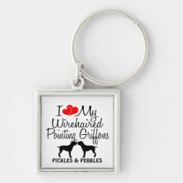 私は私の2つの金髪のポインティンググリフォンが大好き キーホルダー