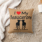 私は私の2匹のボーセロン犬が大好き クッション (ブランケット)