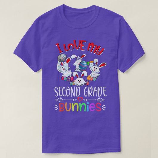 私は私の2年生のバンニー先生イースターの日文が大好き Tシャツ (デザイン正面)