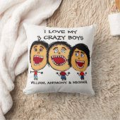 私は私の3人の息子の漫画熱狂するが大好き クッション (ブランケット)