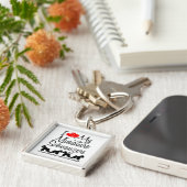 私は私の4つのミニチュアシュナウザースキーチェーンが大好き キーホルダー (側面)