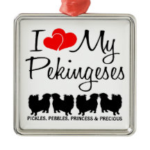 私は私の4つの北京の犬のオーナメント