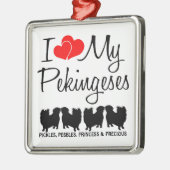 私は私の4つの北京の犬のオーナメント メタルオーナメント (左)