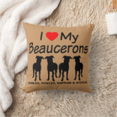 私は私の4匹のボーセロン犬が大好き クッション (ブランケット)