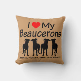 私は私の4匹のボーセロン犬が大好き クッション