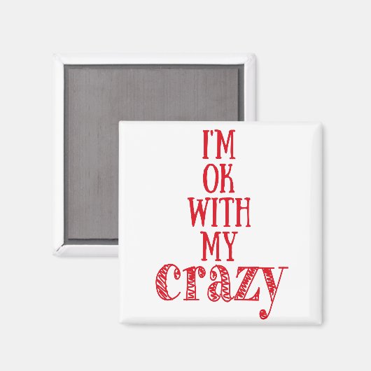 私は私の – 熱狂する引用文スおもしろいクエアマグネット マグネット (正面/裏面)