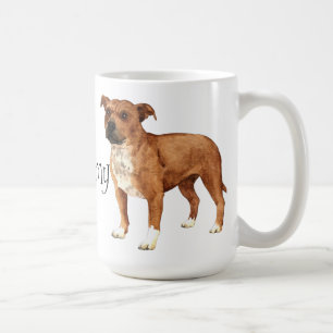 私は私の(犬)スタッフォードのブルテリアを愛します コーヒーマグカップ