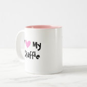 私は私の（犬）スタッフォードのブルテリアを愛します ツートーンマグカップ (正面左)