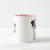 私は私の（犬）スタッフォードのブルテリアを愛します ツートーンマグカップ (中央)