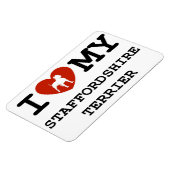 私は私の（犬）スタッフォードテリア磁石が大好き マグネット (左側)